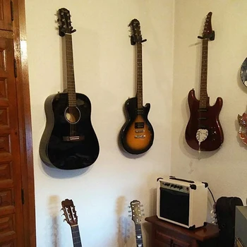 8 x Gitara Pakaba Kablys, Laikiklis Sieninis laikiklis Ekranas Akustinės Gitaros Stovas Ukulėle Bass Mandolina Pirtis Sienos Stovai, Pakabos Black #8