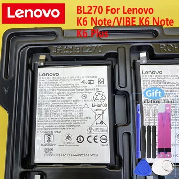 Naujas Originalus BL270 Baterija Lenovo K6 Pastaba Baterijos/VIBE K6 Pastaba Baterijos /K6 Plius Mobilusis Telefonas + Dovana Įrankiai