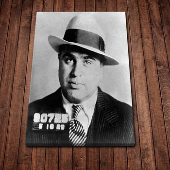Drobės Tapybos Sienos Meno Al Capone Mugshot Plakatai ir Spausdina Sienos Nuotraukas, gyvenamojo Kambario, Apdaila, Namų Dekoro