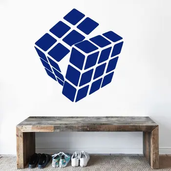 Kūrybos Rubiks Cube jam prilygintą išsilavinimą Meno Siena Lipdukas, skirtas Berniukas, vaiko Kambario Dekoracija Nuimamas A002394