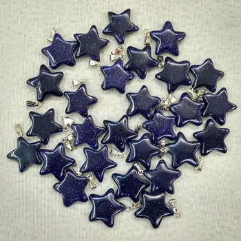 2017 Mados geros kokybės mėlyna smėlio, akmens penkiakampė žvaigždė, žavesio karolius, papuošalai priėmimo 50pcs/daug Didmeninės nemokamas pristatymas