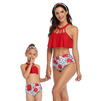 Seksualus Aukšto Juosmens Bikini 2020 Plius dydis maudymosi Kostiumėliai Moterims ir Mergaitėms dviejų dalių maudymosi kostiumėlį, maudymosi kostiumą, kūno kostiumas Bikini komplektas mayo