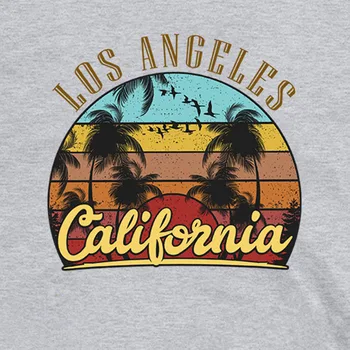 LOS ANDŽELO Kalifornijos Laiškas Spausdinti Marškinėlius Moterų Paplūdimio Kraštovaizdžio Grafinis Tees Trumpas Rankovės O-kaklo Vasaros marškinėliai Moteriška T-shirts