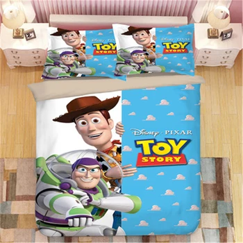 Žaislų Istorija Sherif Sumedėjusių Buzz Lightyear patalynės komplektas Vaikams Cartooon Suaugusiųjų antklode padengti miegamasis decora berniukai vieno karalienė king size
