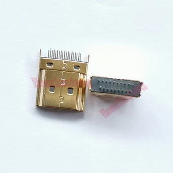 50PCS/Daug HDMI Male Jack/plug jungtis 19PIN 19P 1.6 MM 180 Laipsnių Auksu