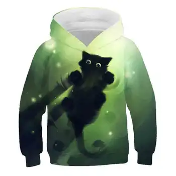 2020 naujų vaikų animaciją kačių 3D mielas panda anime spausdinti hoodie berniukas mergaitė gobtuvu palaidinukė vaikų megztinis drabužiai 4-14T