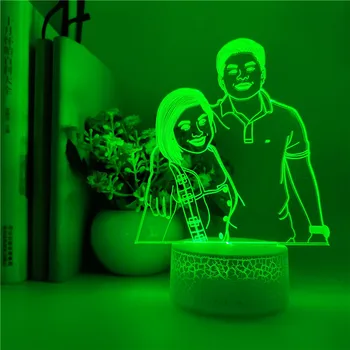 Pritaikyti 3D Naktį Šviesos Vestuvių Kalėdų Dovana Atostogų Šviesos Pasirinktinius Nuotraukų Išmaniųjų Telefonų Kontrolės Stalo Lempa Šalies Atmosferą
