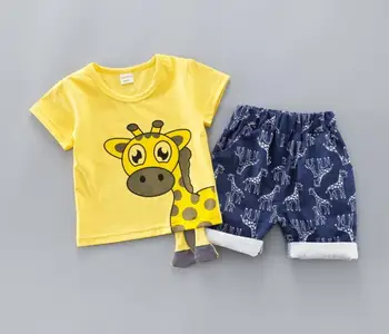 Berniukas, vasarą cartoon drabužių komplektas, vaikų drabužiai, kūdikių berniukų tiktų marškinėliai+kelnės 2 vnt medvilnės rinkiniai bamblys vaikai kostiumas 9M-4T