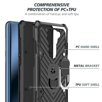 Pilna Apsauga Kietas atsparus smūgiams PC+ TPU Case for Xiaomi Poco X3 NFC Redmi 9A 9 Pastaba 9S Pro 8, 8A Verslo Telefono Dangtelį