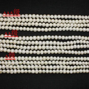 7-8mm Natūralių Gėlavandenių Perlų Prarasti Karoliukai A-AAA Klasės Bulvių Formos, Baltos, Rausvos, Violetinės Spalvos 