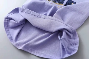 Moterų Siuvinėjimo Tenka Sumontuoti T-marškinėliai trumpomis Rankovėmis Viršuje Atsitiktinis Tee