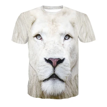 2020 mados atsitiktinis spausdinti aukštos kokybės vyriški T-shirt vasaros tendencija naujas 3D liūto galva trumparankoviai marškinėliai