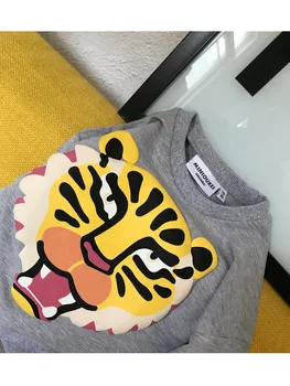 2019 m. rudenį, žiemą tigras spausdinti mori mergaitė vaikai taip modelis hoodies megztiniai berniukams, drabužiai mergaitėms, drabužiai vaikams, drabužiai vestid