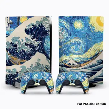 Kūrybos Vinilo Lipdukas, Skirtas PS5 Priedai Decal Apsaugines Odos Play Station 5 Disko Konsolės Ir 2 Kontroleriai Lipdukai