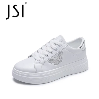 JSI Aukštos Platformos Sneaker, Suapvalinti Tne Nėrinių Drugelis-mazgas Modelis Storio Apačioje, Baltos spalvos Priežastinis Lady Sport Bateliai Nauji 2021 JO883