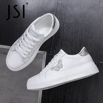 JSI Aukštos Platformos Sneaker, Suapvalinti Tne Nėrinių Drugelis-mazgas Modelis Storio Apačioje, Baltos spalvos Priežastinis Lady Sport Bateliai Nauji 2021 JO883