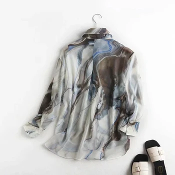 Nudžiūvo, england stilius derliaus Dažai, tapyba prarasti office lady elegantiška palaidinė moterims blusas mujer de moda 2020 laisvi marškinėliai topai