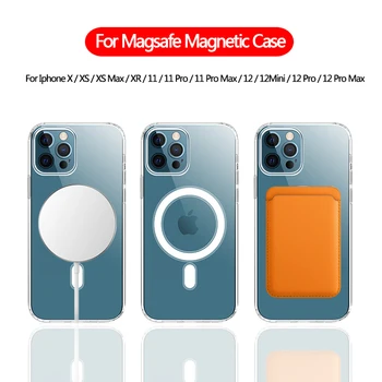 Originalus Aišku, Telefono dėklas Skirtas iPhone 12 Pro Max 12 Mini Atveju Skaidrios Magsafing Galinį Dangtelį Iphone 11 Pro Xs Max X XR