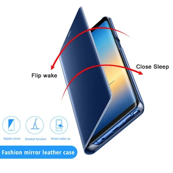 Prabangus Veidrodis Peržiūrėti Smart Flip Case For Samsung Galaxy M11 originalus Magnetinis fundas M 11 CM M115 M115F Atgal Odinis Telefono Dangtelį