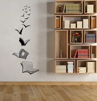 Vinilo sienos lipdukai atvira knyga skaitymo mokyklos bibliotekoje klasėje tyrimo miegamasis namų dekoro meno siena lipdukas