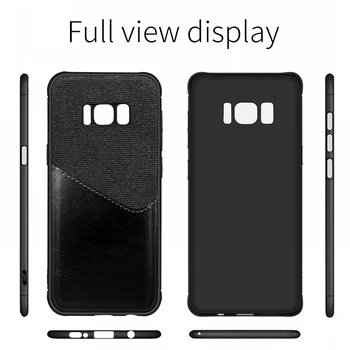 Prabanga Febric Kortelės Telefono Dangtelį Samsung galaxy S10 S9 plus 9 Pastaba Audinio tekstūra+PU odos neleidžiančioms slysti Atgal Atveju Fundas Shell