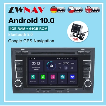 Android 10.0 4+64G Automobilio Radijo Grotuvas GPS Navigacija Audi A4, S4, RS4 2003-2012 automobilio Multimedijos Grotuvas Radijas stereo Galvos Vienetas dsp