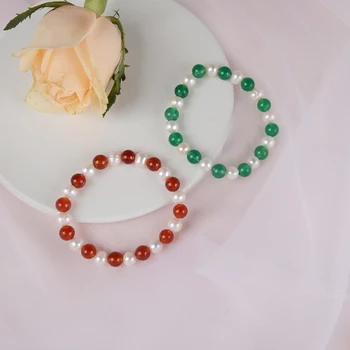 ASHIQI Nekilnojamojo gėlavandenių perlų apyrankės Natūralaus agato apyrankė moterys, Motinos Diena dovana