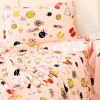 1pc soft pink cartoon Sailor Moon Luna pagalvės užvalkalą padengti pliušinis flanelė antklodė lady romantiška dovana lova mergina žaislas