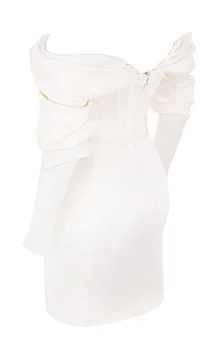 DEIVE TEGER ilgomis Rankovėmis Satino Korsetas Bodycon Rudens Žiemos Mini Suknelė Moterims Įžymybė Vakare šalies Vestidos