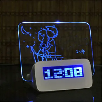 Skaitmeninis Laikrodis LED Despertador Liuminescencinės su švieslentė USB 4 Port Hub Stalas Stalo Laikrodis Su Kalendoriumi Mėlyna namų