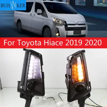 2VNT Automobilio LED Priekiniai Rūko Šviesos Auto Lemputės Bamperis Šviesos Padengti Šviesos važiavimui Dieną Toyota Hiace. 2019 m. 2020 m. DRL