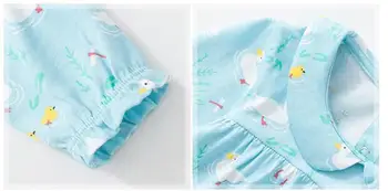 Mažai specialistė vaikų drabužių rinkiniai 2019 m. rudenį naujų mergaičių gyvūnų Medvilnės prekės ilgomis rankovėmis antis spausdinti marškinėliai + dot kelnes 20229
