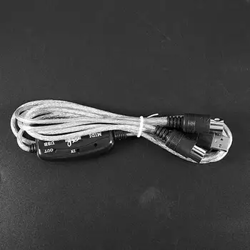 2m USB MIDI Sąsaja Keitiklio Kabelį, Laidą PC Muzikos Klaviatūros Adapteris Juoda