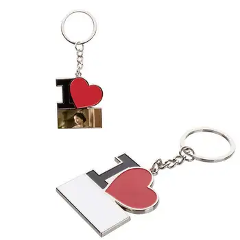 Sublimacijos keychains aš myliu raudoną širdį stiliaus raktų žiedas karšto perdavimo spausdinimo tuščią užsakymą reikmenys 10pieces/daug 2018 naujas stilius