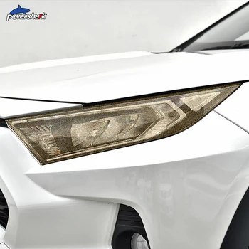2 Vnt Automobilių Žibintų Spalva Juoda Apsauginė Plėvelė Apsaugos Skaidrios TPU Lipdukas Toyota RAV4 2019 2020 XA50 Priedai