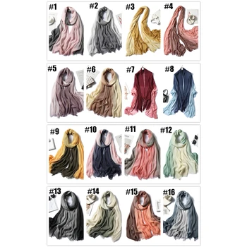 Premium ombre paprasto hijab šalikas minkštos medvilnės moterų Musulmonų šalikai mados dvi tonas apsiaustas