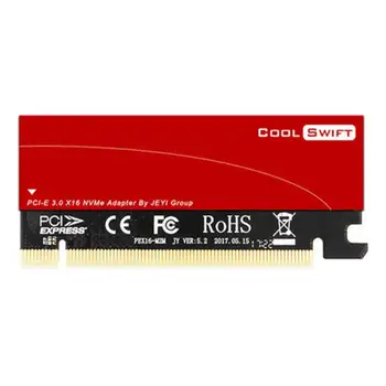 JEYI CoolSwift PCIE3.0 NVME Adapteris x16 PCI-E Visu Greičiu M. 2280 2 Aliuminio Lakštai Šilumos Laidumo Silicio Plokštelių Aušinimo