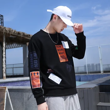 Dropshipping Korėjos Harajuku Vyrų Swearshirts Hip-Hop Negabaritinių Vyras Hoodies 2019 M. Rudenį Medvilnės Šiltas Juodos Palaidinės