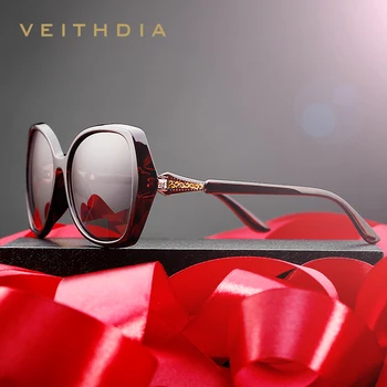 Naujas Atvykimo VEITHDIA moteriški Saulės akiniai Poliarizuoti Gradientas Objektyvas Prabangos Ponios Dizaineris Akiniai nuo saulės, Akinių Aksesuarai Moterims