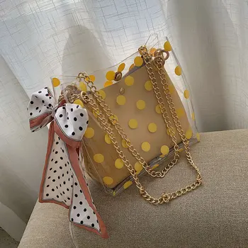 Kaspinas, Lankas Skaidrios Želė maišelį 2019 m. Vasaros Nauji Aukštos Kokybės PVC Moterų Dizaineris Rankinės Kelionės Grandinės Petį krepšys