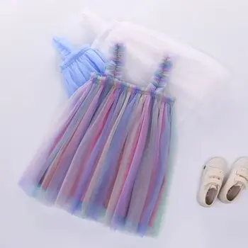 2020 m. vaikams drabužių mergina mados tiulio suknelė vaikų vasaros suknelė