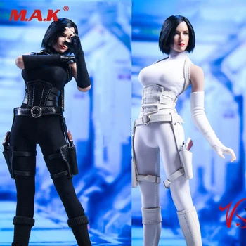 VSTOYS 19XG62 1/6 moterų skaičius drabužius juoda/balta spalva phoenix assassin triko kostiumas fit12 cm veiksmų pav.