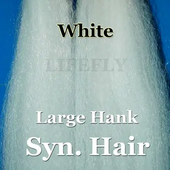 Balta Spalva / Didelis Henkas Sintetinių Plaukų, Super Plaukai, Syn. Ląsteliena, Skristi Susiejimas, Bucktail Jig, Masalas Priėmimo