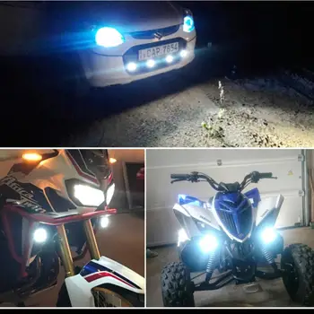 2vnt Motociklų priekinis žibintas 6000K Balta Super Šviesus 6 LED Darbo Vietoje Šviesos Motociklą Priešrūkinis Žibintas LED 1000LM Motorolerių Apšvietimas