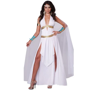 Lady Graikų Romėnų Deivė Kostiumas Seksualus Apynasrio Backless Skraiste Cosplay Halloween Carnival Šalies Išgalvotas Suknelė