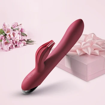 USB Įkrovimo 10 Greičio Galingas Dildo Rabbit Vibratorius Moterims Klitorio stimuliacija, Masažas Vibratorius G-spot Suaugusiųjų sekso žaislai