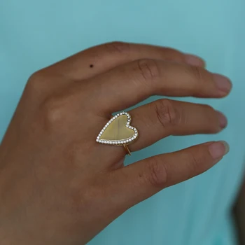 Didelės širdies žiedas 2018 mados moterų valentino dienos dovana auksas, sidabras spalva cz širdis, atvira ajust širdies mados piršto žiedas papuošalai