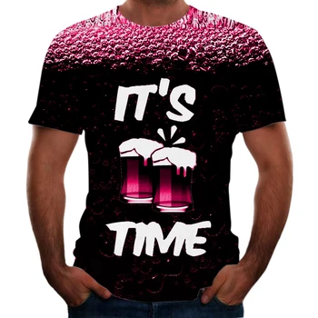 Nisivey prekės vasaros Alaus 3D T-shirt jaukių vyrų neutralus atsitiktinis trumpas rankoves Ribotą laiką rugsėjo