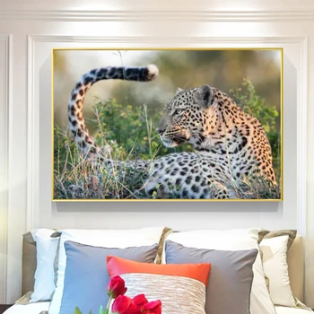 RELIABLI MENO Leopard Gyvūnų Nuotraukas Drobė Menas, Sienų Tapyba Už Kambarį Dekoratyvinės Tapybos Šiuolaikinio Namų Dekoro be Rėmelio