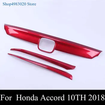 Honda Accord 2018+ Automobilio Priekinio Kapoto, Buferio Dangtelis variklio Dangčio Grotelės Padengti Apdaila Blizgi Juoda / raudona / anglies pluošto Priekinio dangčio apdaila